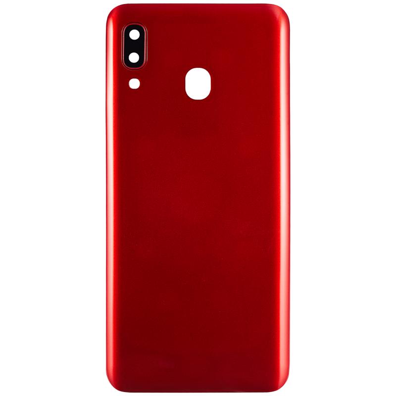 Tapa trasera con lente de camara para Samsung Galaxy A20 (A205 / 2019) (Rojo)