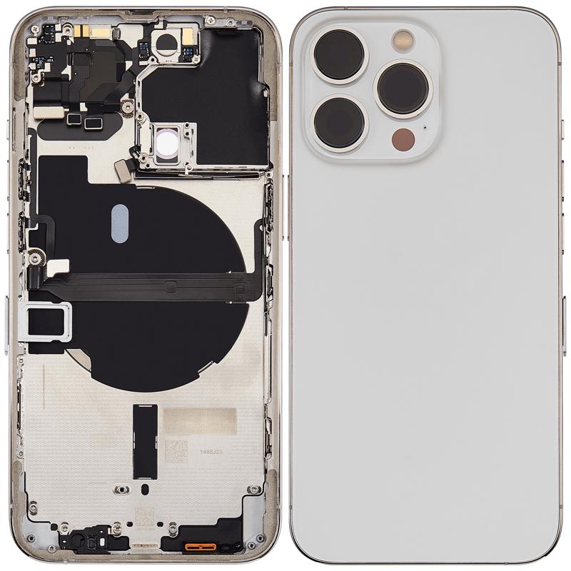 Tapa trasera para iPhone 13 Pro con componentes pequeños pre-instalados (versión internacional) (Usado original Grado B) (Plata)