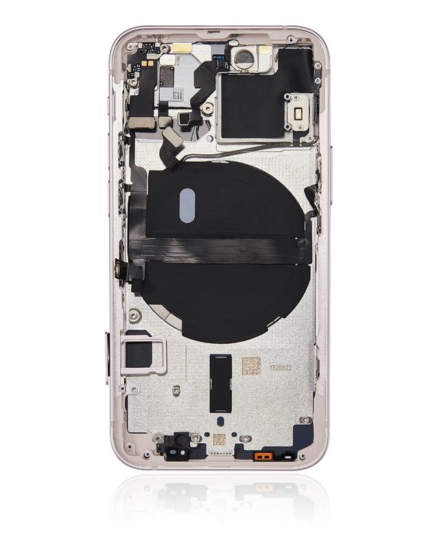 Tapa trasera para iPhone 13 Mini con componentes pequenos pre-instalados (Version internacional, Rosa)