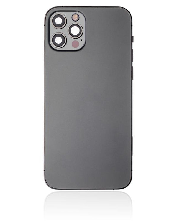 Tapa trasera para iPhone 12 Pro con componentes pequenos pre-instalados (Version EE.UU.) (Usada original grado C) (Grafito)
