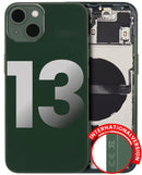 Tapa trasera para iPhone 13 con componentes pequenos pre-instalados (Version internacional) (Original usada: Grado A) (Verde)