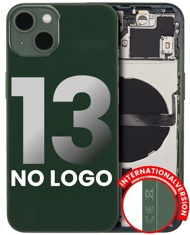 Tapa trasera para iPhone 13 con componentes pequenos pre-instalados (Verde)