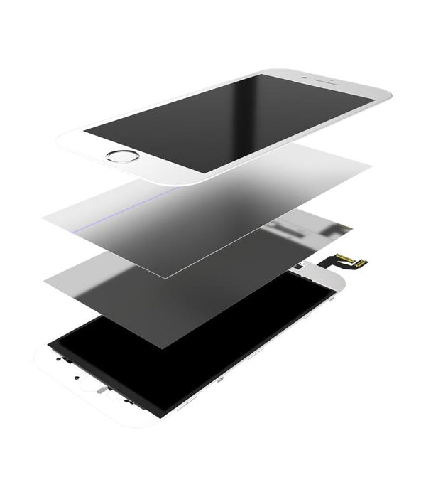 Cristal frontal con polarizador, marco y OCA pre-instalado para iPhone 6 (Paquete de 2) (Blanco)