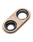 Lente de camara trasera con soporte y marco para iPhone 8 Plus (Oro) (Paquete de 10)