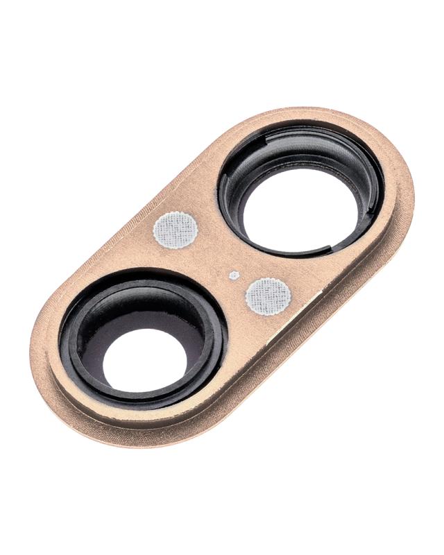 Lente de camara trasera con soporte y marco para iPhone 8 Plus (Oro) (Paquete de 10)