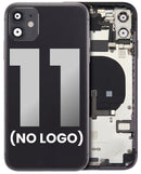 Tapa trasera para iPhone 11 con componentes pequenos pre-instalados (Negro)