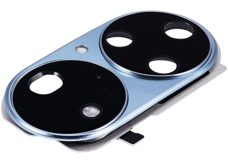 Lente de camara trasera con soporte para Huawei P50 Pro (Azul)