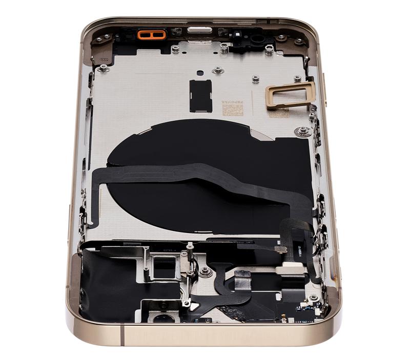 Tapa trasera con componentes pequeños pre-instalados para iPhone 12 Pro (Sin logo) (Versión internacional) (Dorado)