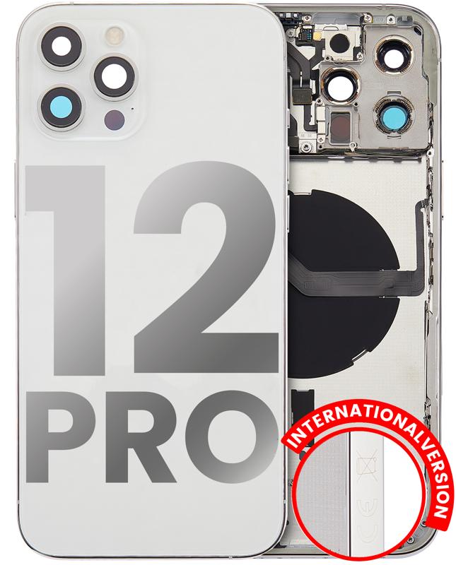 Tapa trasera con componentes pequeños pre-instalados para iPhone 12 Pro (Versión internacional) (Original usada: Grado B) (Plata)