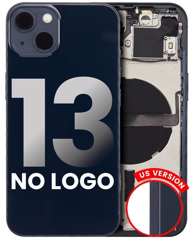 Tapa trasera para iPhone 13 con componentes pequeños pre-instalados (Versión EE.UU.) (Sin logo) (Negro Medianoche)
