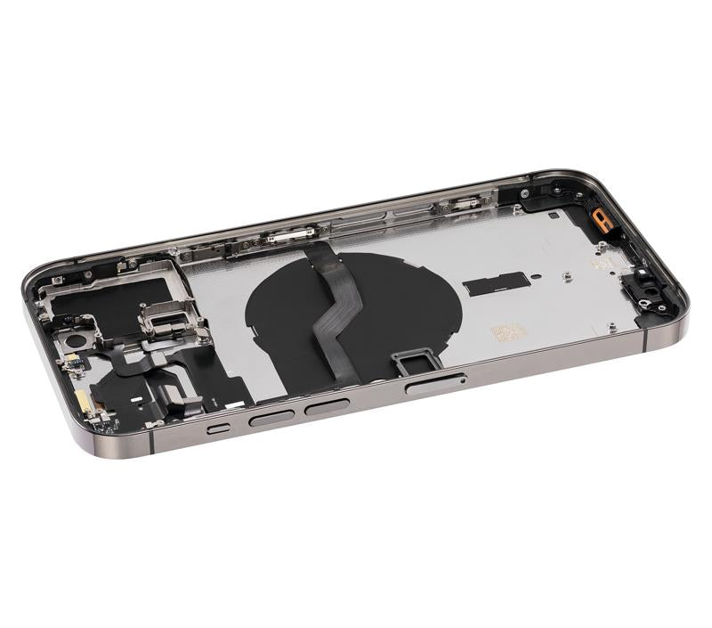 Tapa trasera para iPhone 12 Pro Max con componentes pequeños pre-instalados (Sin logo) (Versión internacional) (Grafito)