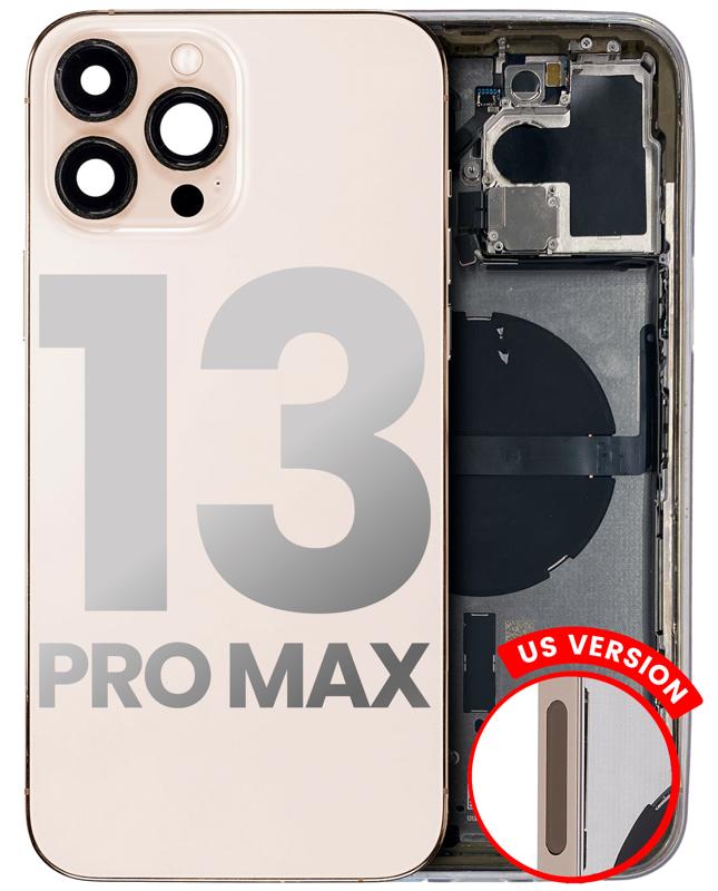 Tapa trasera para iPhone 13 Pro Max con componentes pequeños preinstalados (Versión US - Usada Original Grado C) (Dorado)
