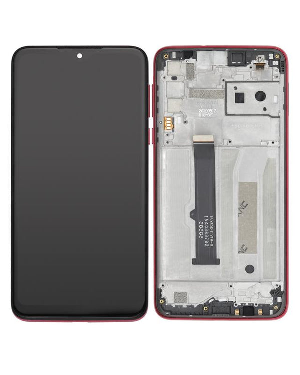 Pantalla LCD con marco para Motorola Moto G8 Play (XT2015 / 2019) - Rojo Magenta (Reacondicionado)