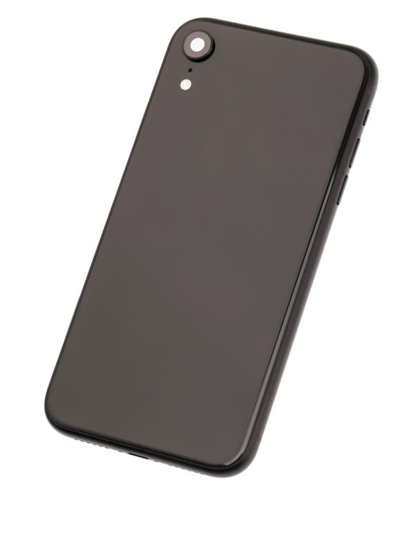 Tapa trasera con componentes pequeños pre-instalados para iPhone XR (Negro)