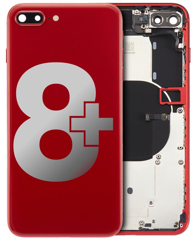 Tapa trasera para iPhone 8 Plus con componentes pequenos preinstalados (Usado Original Grado A) (Rojo)