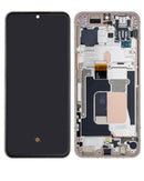 Pantalla OLED con marco para LG V60 ThinQ 5G (Marco plata, Blanco elegante)