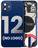 Tapa trasera con componentes pequenos pre-instalados para iPhone 12 (Version US) (Sin logo) (Azul)