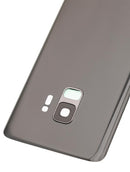 Tapa trasera con lente de camara para Samsung Galaxy S9 (Sin logo) (Plata)