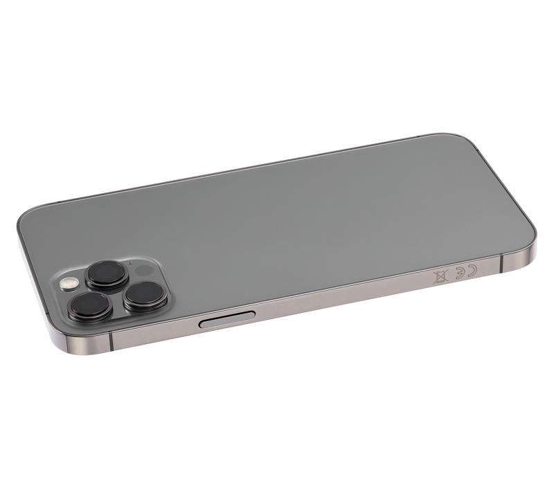 Tapa trasera para iPhone 12 Pro Max con componentes pequeños pre-instalados (Sin logo) (Versión internacional) (Grafito)