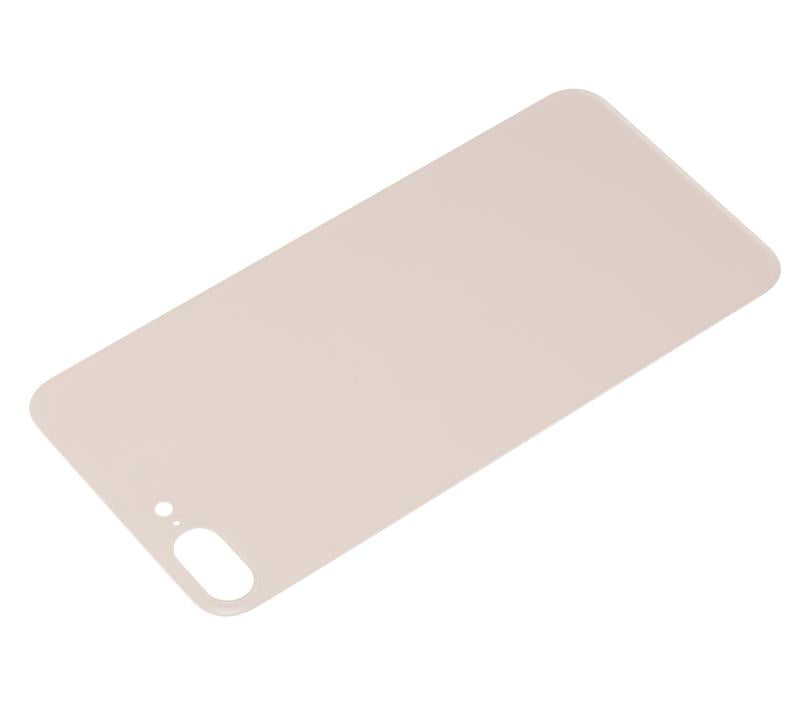 Tapa trasera para iPhone 8 Plus con adhesivo 3M (Agujero grande para camara, Dorado)