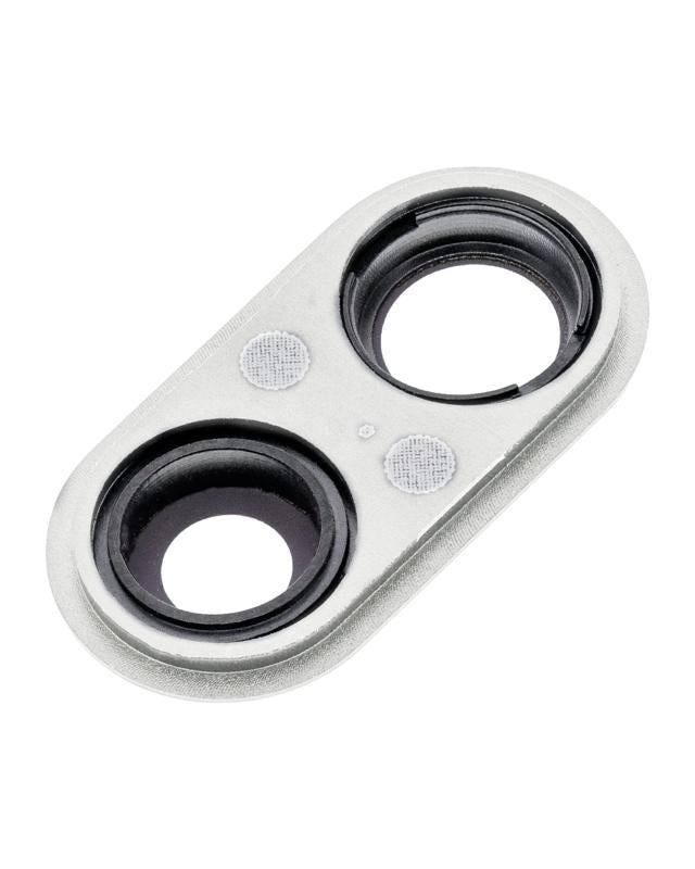 Lente de camara trasera con soporte y bisel para iPhone 8 Plus (Plata) (Paquete de 10)