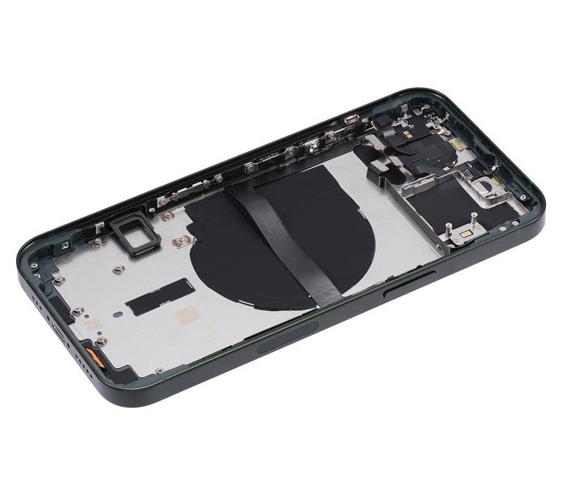 Tapa trasera para iPhone 13 con componentes pequeños pre-instalados (Verde)