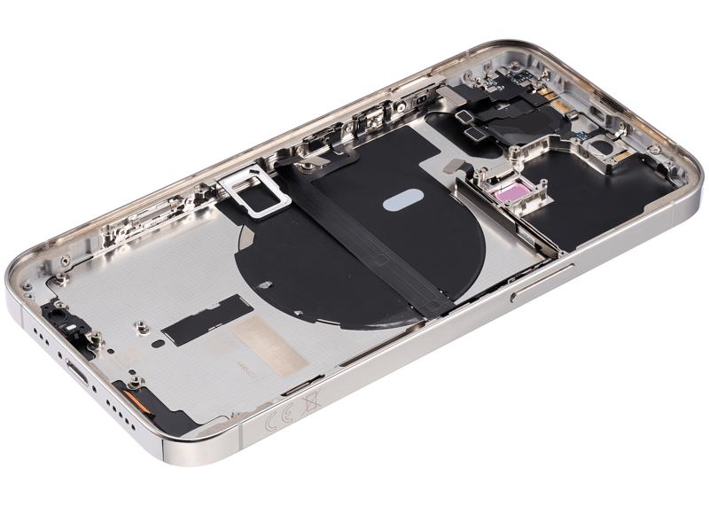 Tapa trasera para iPhone 13 Pro con componentes pequeños pre-instalados (versión internacional) (Usado original Grado B) (Plata)