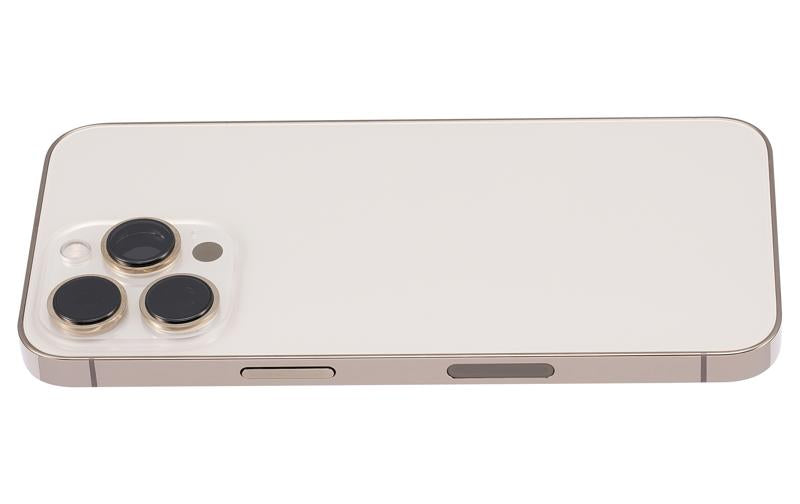 Tapa trasera para iPhone 13 Pro con componentes pequenos pre-instalados (Version US) Sin logo (Dorado)