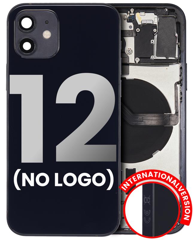 Tapa trasera para iPhone 12 con componentes pequeños pre-instalados (Versión internacional) (Negro)