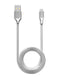 Cable USB Tipo A a Lightning de 6 pies (AmpSentrix) (Infinity) (Plata)