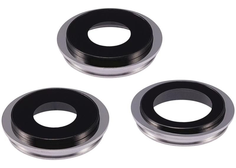 Lente de camara trasera con soporte y bisel para iPhone 11 Pro / Pro Max (Blanco)