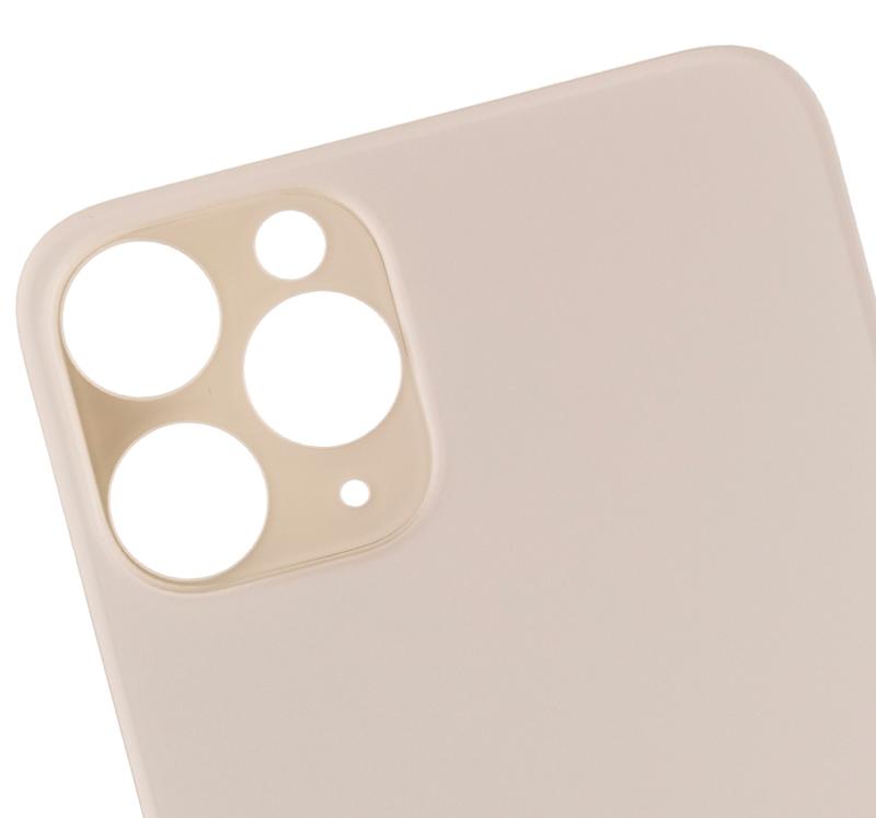Tapa trasera para iPhone 11 Pro con adhesivo 3M (Agujero grande para camara) (Dorado)