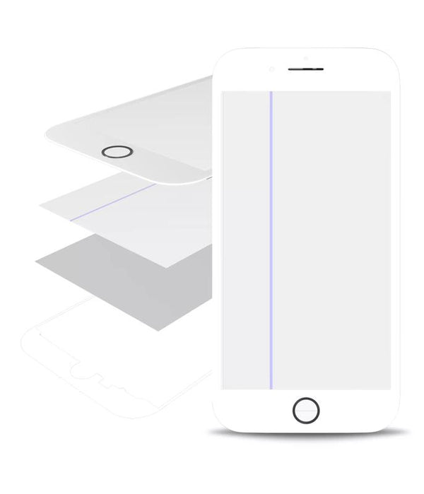 Cristal con marco / OCA / Polarizador pre-instalado para iPhone 8 Plus (Blanco)