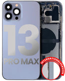 Tapa trasera para iPhone 13 Pro Max con componentes pequenos pre-instalados (Version Internacional) (Usada Original Grado B) (Azul Sierra)