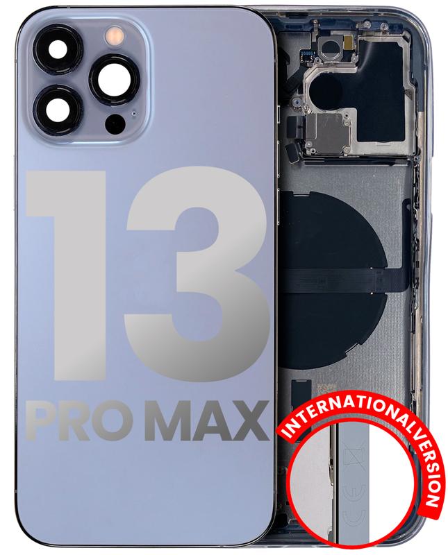 Tapa trasera para iPhone 13 Pro Max con componentes pequenos pre-instalados (Version Internacional) (Usada Original Grado B) (Azul Sierra)