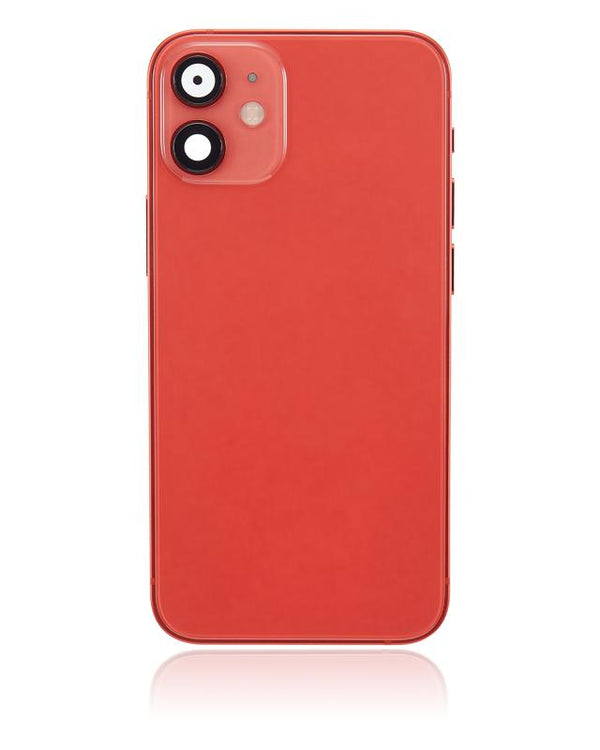 Tapa trasera con componentes pequeños pre-instalados para iPhone 12 Mini (Versión US) (Sin Logo) (Rojo)