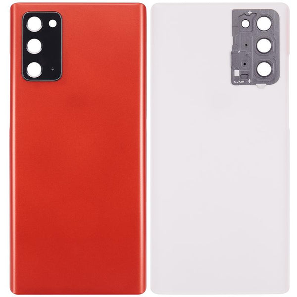Tapa trasera con lente de camara para Samsung Galaxy Note 20 5G (Sin Logo) Rojo Mistico