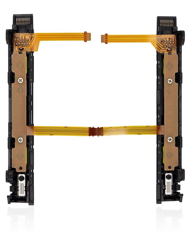 Riel de plastico (Derecho+Izquierdo) con cable flex para Nintendo Switch (Amarillo)