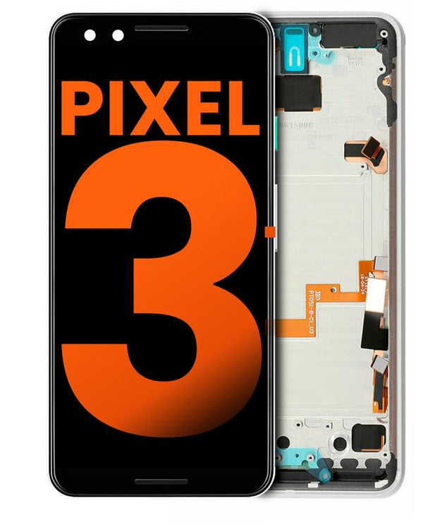 Pantalla USADA OLED con marco para Google Pixel 3 (Negro)