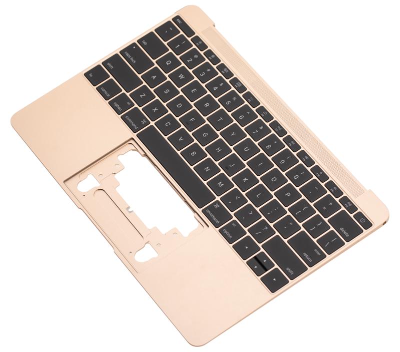 Carcasa superior con teclado y microfono para MacBook Retina 12" A1534 (Principios de 2016 / Mediados de 2017) (Ingles estadounidense) (Oro) Original