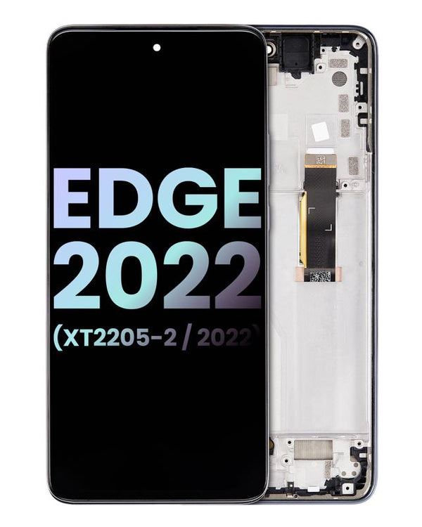 Pantalla OLED con marco para Motorola Moto Edge 2022 (XT2205-2 / 2022) original (Gris)