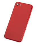 Tapa trasera con componentes pequenos pre-instalados para iPhone 8 (Sin logo) (Rojo)