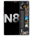 Pantalla OLED con marco para Samsung Galaxy Note 8 (Original usada: Grado B/C) (Negro Medianoche)