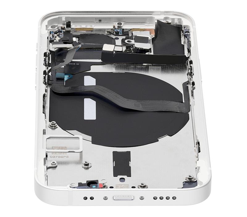 Tapa trasera con componentes pequeños para iPhone 12 Mini (Sin logo) (Blanco)