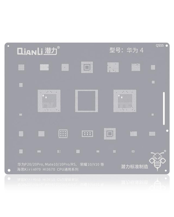 Stencil Bumblebee (QS55) para Huawei P20 / 20Pro / Mate10 / 10Pro / RS / Honor 10 / V10 (Kirin 970) CPU Serie Universal (Qianli)