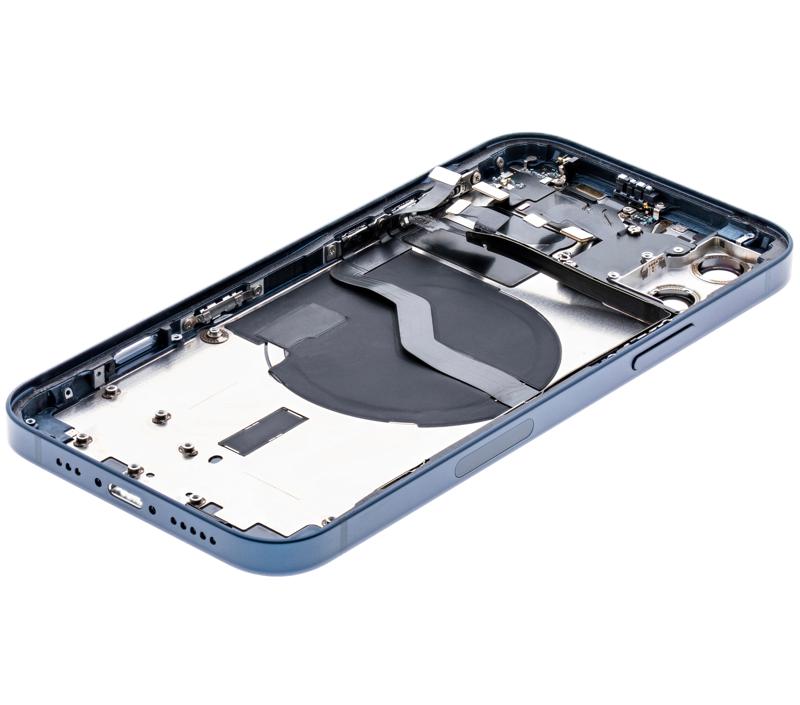 Tapa trasera para iPhone 12 con componentes pequenos pre-instalados (Version internacional) (Usada, original, Grado C) (Azul)