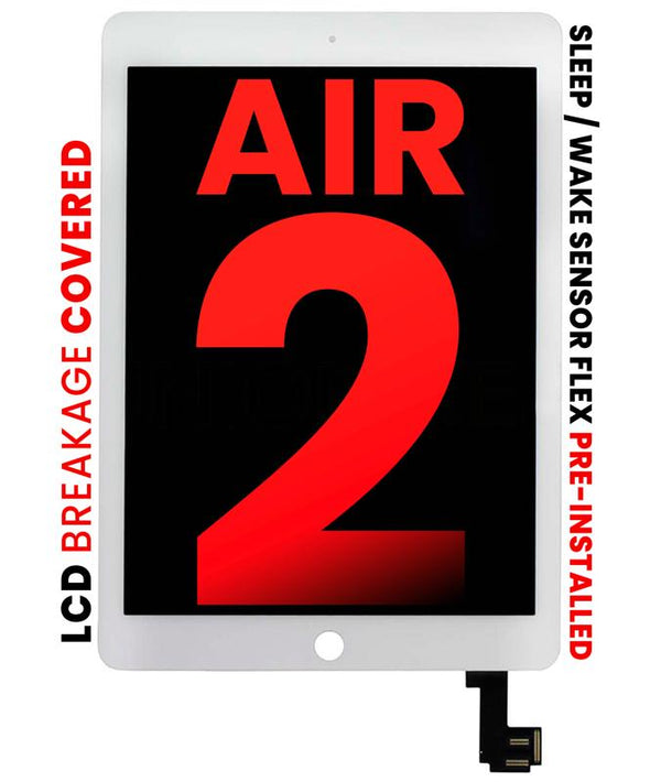 Pantalla LCD con digitalizador para iPad Air 2 (Blanco) (Sensor de encendido/apagado pre-instalado)