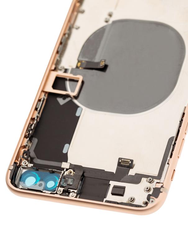 Tapa trasera para iPhone 8 Plus con componentes pequeños pre-instalados (Usado, original, Grado B) (Dorado)
