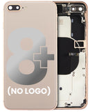 Tapa trasera con componentes pequenos pre-instalados para iPhone 8 Plus (Sin logo) (Dorado)