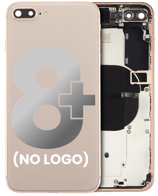 Tapa trasera con componentes pequenos pre-instalados para iPhone 8 Plus (Sin logo) (Dorado)